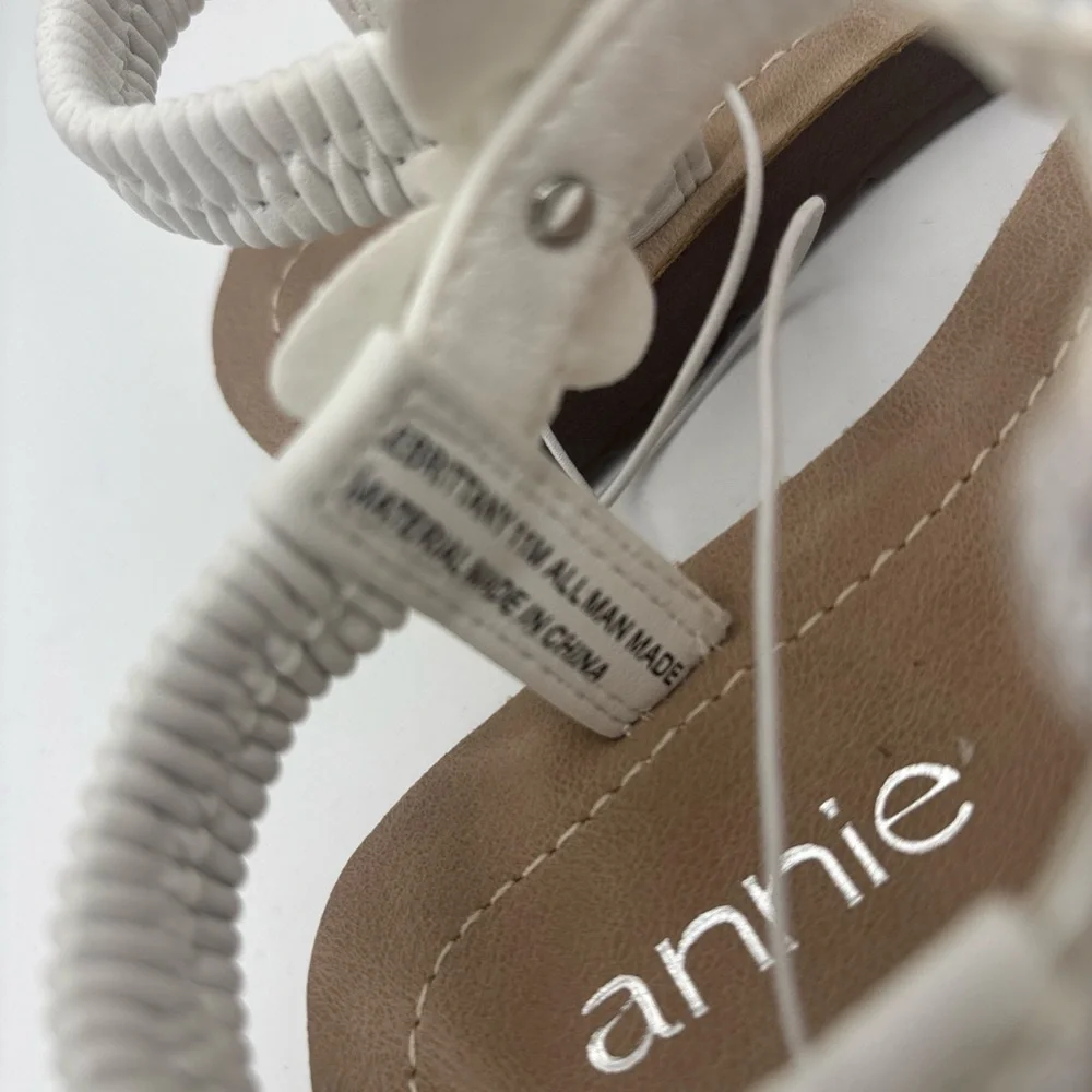 Annie White and Brown Kids Sandals‎